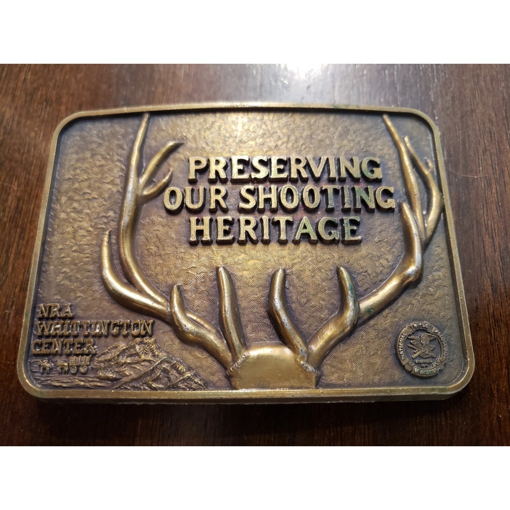 NRA Whittington Center Preserving Shooting Heritage Belt‎ Buckle Vintage